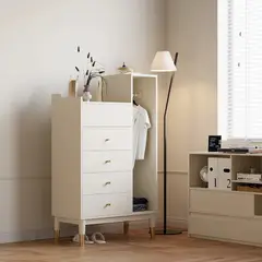 R&R MUEBLES - Cómoda Tocador Moderna Saku Blanco