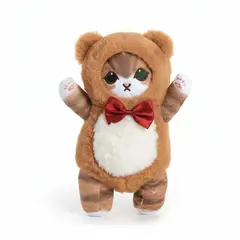 GENERICO - Peluche Gatito parado disfrazado de Oso 25cm