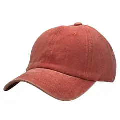 GENERICO - Gorra Casual Vintage o prelavado Naranja Unisex Prelavada modelo béisbol