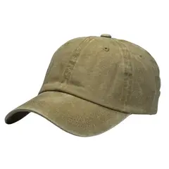 GENERICO - Gorra Casual Unisex Vintage Caqui Prelavada con Ajuste Regulable