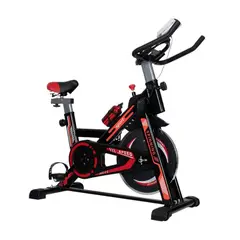 ALPHA GYM - Bicicleta estática semi profesional de 12 Kg Volante inercia Spinning Entrenamiento