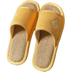 GENERICO - Pantuflas de lino cómoda con punta abierta - Naranja