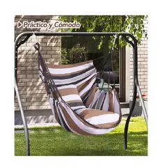 GENERICO - Hamaca Tipo Silla Colgante De Algodón Multicolor