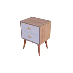 GENERICO - Mesa de Noche Color Duna con Cajones Estilo Moderno y Funcional