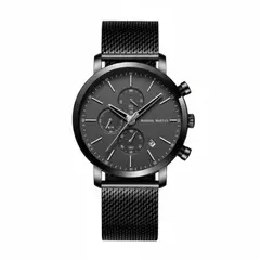 HANNAH MARTIN - RELOJ ORIGINAL - CASUAL Y ELEGANTE - NEGRO CON CORREA DE MALLA- HAN - 101
