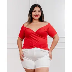 GENERICO - Polo básico mujer cuello cruzado