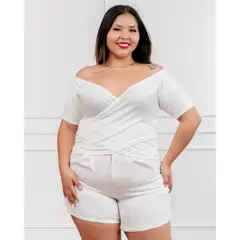 GENERICO - Polo básico mujer cuello cruzado