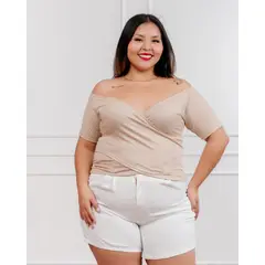 GENERICO - Polo básico mujer cuello cruzado