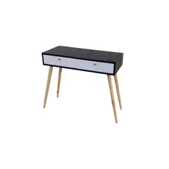 GENERICO - Escritorio Negro y Blanco con 2 Cajones – Diseño Sofisticado y Compacto