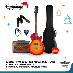EPIPHONE - ENSVHSVCH1 PACK GUITARRA ELECTRICA VOX PATHFINDER 10W INCLUYE ACCESORIOS