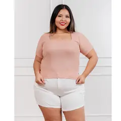 GENERICO - Polo basico Cuello Cuadrado de viscosa acanalada