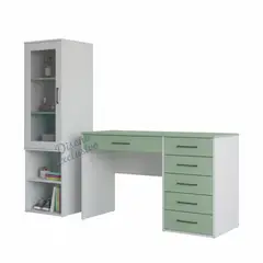 DIBA MUEBLES - Escritorio con 6Cj + Estante con Puerta Armado Multiusos Agave Brunela