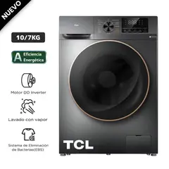 TCL - Lavaseca Carga Frontal 10Kg7Kg C2210WD Gris Oscuro
