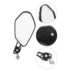 GENERICO - Par Espejo Retrovisor Para Motocicleta Aluminio Resistente 180° Diseño Araña 3D Negro