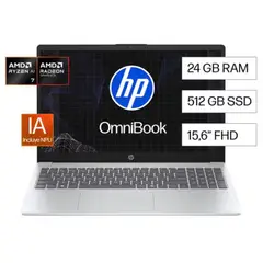 HP - Laptop 15-fn0072la 15.6" FHD IPS AMD R7 AI 350 24GB 512GB SSD AMD Radeon Graphics