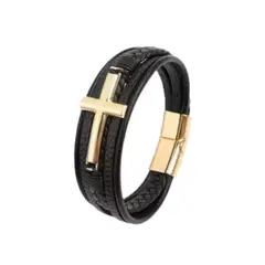 GENERICO - Pulsera de cuero trenzada para hombre