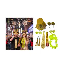 CHINA GLAZE - Cotillon año nuevo para 2 adultos, 9 pzas. Mod.1