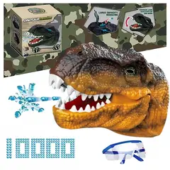 GENERICO - Dinosaurio T-Rex Amarillo Lanza Hidrogel con Gafas Protectoras