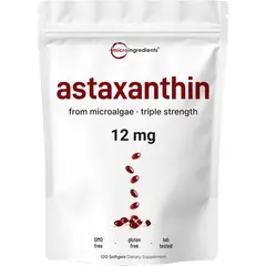 GENERICO - Astaxantina de 12 mg, 120 cápsulas blandas MicroIngredents