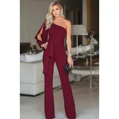 ARMA TU LOOK - ENTERIZO IMPERIO UNA MANGA ASIMETRICO CON CINTURON