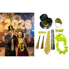 CHINA GLAZE - Cotillon año nuevo para 2 adultos, 9 pzas. mod.2