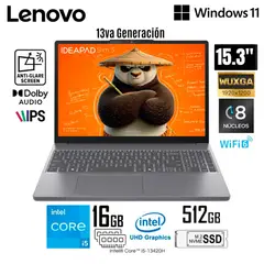LENOVO - LAPTOP IdeaPad Slim 3 15IRH10, Intel Core i5-13420H, 16GB DDR5, SSD 512GB, 15.3" WUXGA