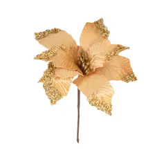 PANORAMA HOGAR - SETX4 POINSETTIAS DORADA PVC