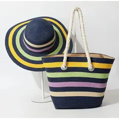 GENERICO - Cartera Playera Playa Tote Bag + Sombrero