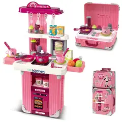 GENERICO - Cocina de Juguete 3 en 1 Portátil con Maleta