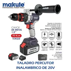 MAKUTE - TALADRO PERCUTOR INALAMBRICO DE 20V – 4.0 AH –