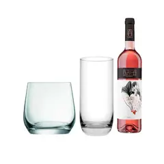 FERRAND - Set Vasos X 12 Pzas Long Drink y Rock Special + Vino Dizeres Rosado