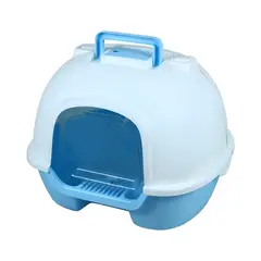 PET MOOD - Arenero Mediano Para Gatos Higiene Fácil Color Celeste