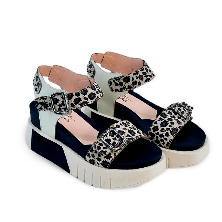 Sandalias para dama BRUNELA BEIGE PRINT