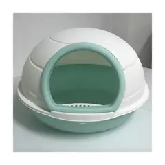 PET MOOD - Arenero Mediano Para Mascotas tipo Iglú Color Verde Agua