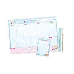 INGENIAL - Pack Llamiweek planner + block de notas + lapicero + resaltador