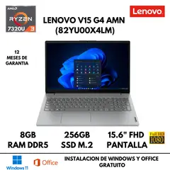LENOVO - LAPTOP V15 G4 AMD RYZEN 3-7320U 8GB RAM DDR5 256GB SSD 156 FHD FREEDOS