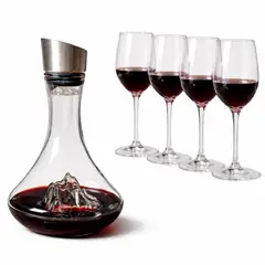 INSPIRA MARKET - Set Decantador de Vino con Copas de Vidrio 7 Piezas