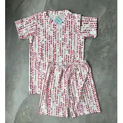 RED CARROT - Pijama niña algodon pima blanco corazones