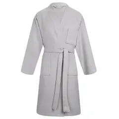 GENERICO - Bata Waffle Toalla Salida de Baño Gris - Talla L