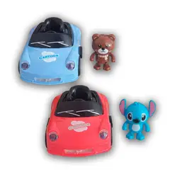 GENERICO - JUGUETE SET DE CARROS CHOCONES PERSONAJES CON CONTROL REMOTO