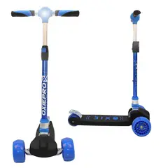 OXIEPRO - Scooter Ajustable para Niños 5 a 15 Años con Música, Luces LED y Bluetooth