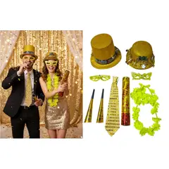 CHINA GLAZE - Cotillon año nuevo para 2 adultos, 9 pzas. Mod.3