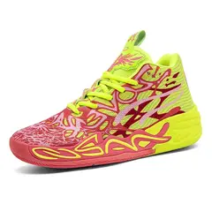 DANWEILE - Zapatillas baloncesto entrenamiento neutras y cómodas Rojo y amarillo