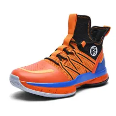 DANWEILE - Zapatillas de baloncesto de caña alta para hombre y mujer - Naranja
