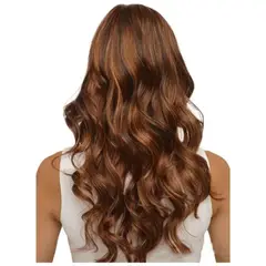 ZIMRAHYG - Peluca Sintética Crespa Colorina Cobriza 68 cm Suave Disfraz Marrón Oscuro