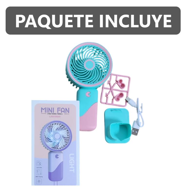 Potente Mini Ventilador Verde portátil 3 velocidades