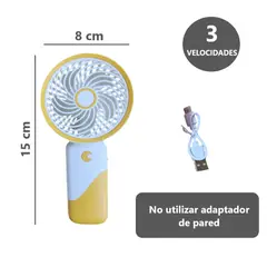 GENERICO - Potente Ventilador portátil 3 velocidades mini - Amarillo