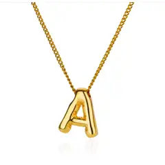 GENERICO - Collar Letra inicial A Dorado Acero inoxidable