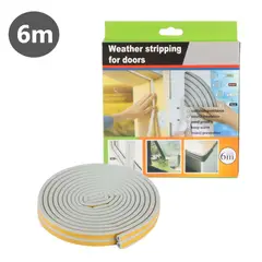 GENERICO - Burlete Adhesivo Para Puertas y Ventanas Blanco - 6m