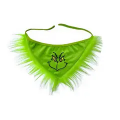 GENERICO - Bandana navideña grinch bordado para perros y gatos talla XL